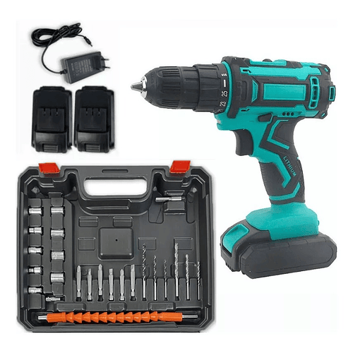 Taladro Percutor Inalambrico 2 Baterías Maleta Y Accesorios  CN 