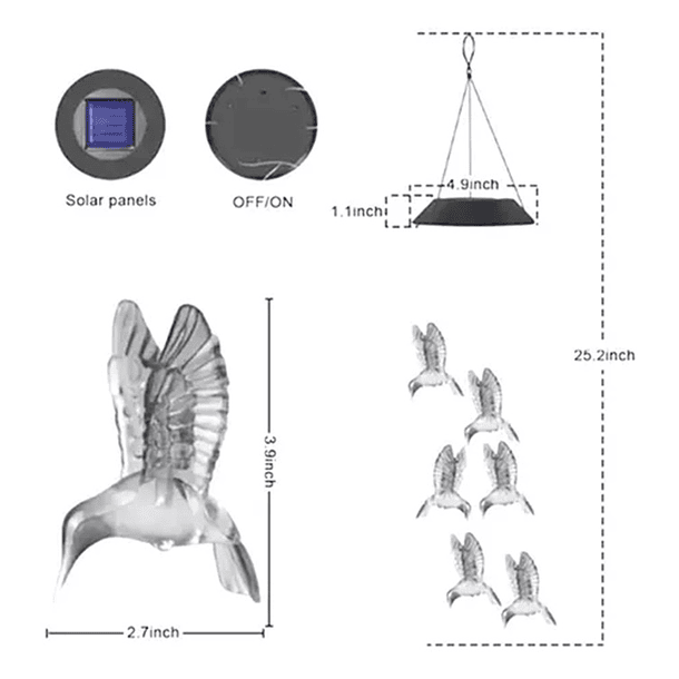 Luces Jardín Colgante Led Solar Terraza Luz Exterior SKU: NL  2