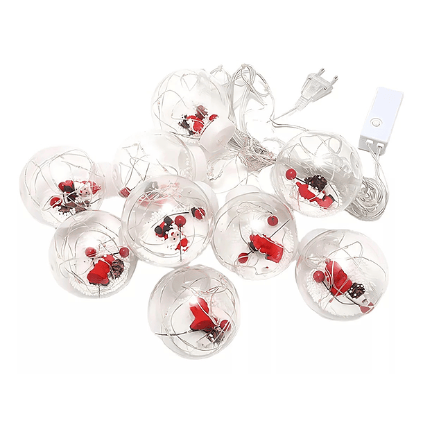 Luces Navidad Led Guirnalda Esferas 3 Mts 10 AMPOLLETAS  1