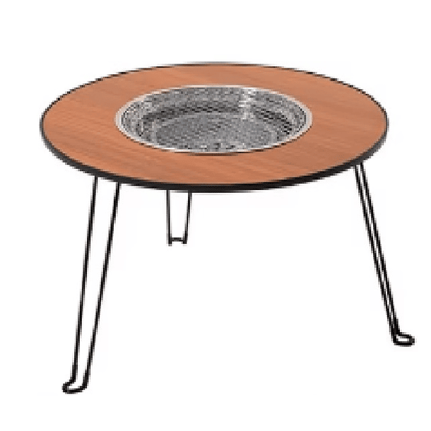 Mesa Redonda Plegable Asado-Parrilla Carbon Moderna para Exterior MD13300 1