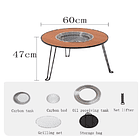 Mesa Redonda Plegable Asado-Parrilla Carbon Moderna para Exterior MD13300 2