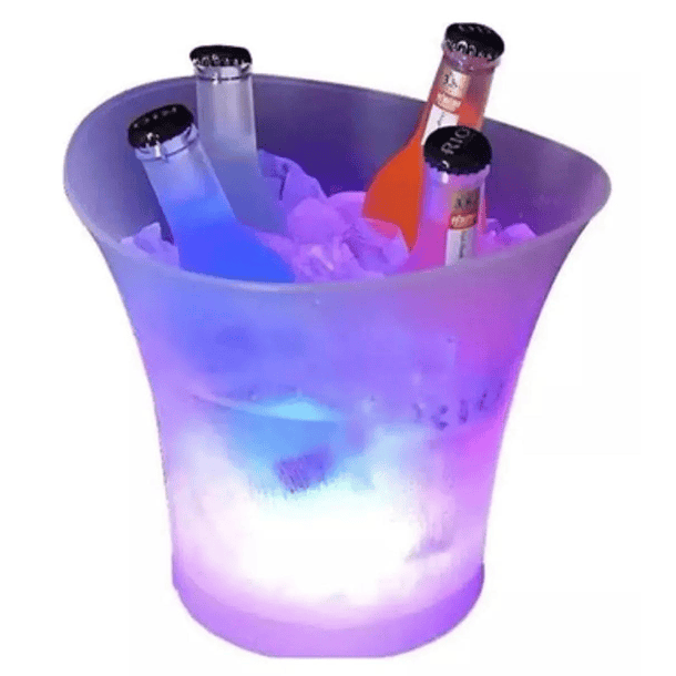 Hielera Luz Led Con Usb Recargable Color Blanco Liso 5L  5