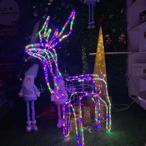 Reno Navideño Luz Led Solar Decorativo 90cm Navidad