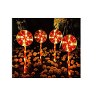 Pack X5 Bastones Luces Candy Caramelos Navideños Solar 45cm  TC  1