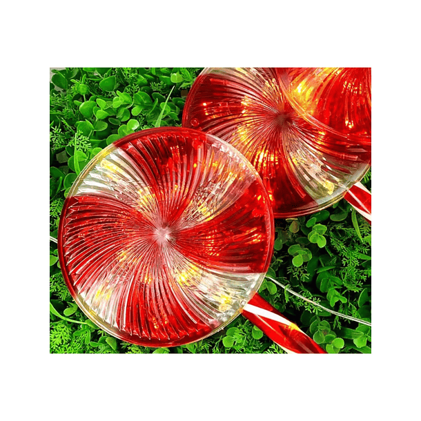 Pack X5 Bastones Luces Candy Caramelos Navideños Solar 45cm  TC  2