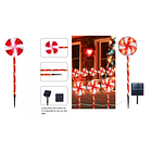 Pack X5 Bastones Luces Candy Caramelos Navideños Solar 45cm  TC  4
