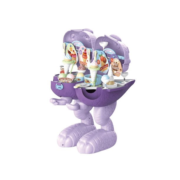 Heladería Infantil Tiranosaurio Rex Lila Juguete Interactivo 3