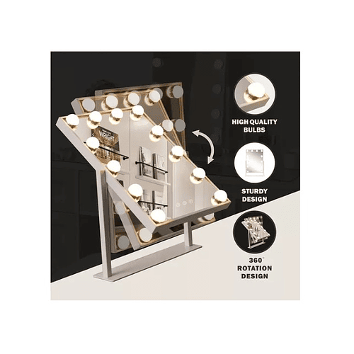 Espejo De Tocador Maquillaje 12 Bombillas Led Tactil