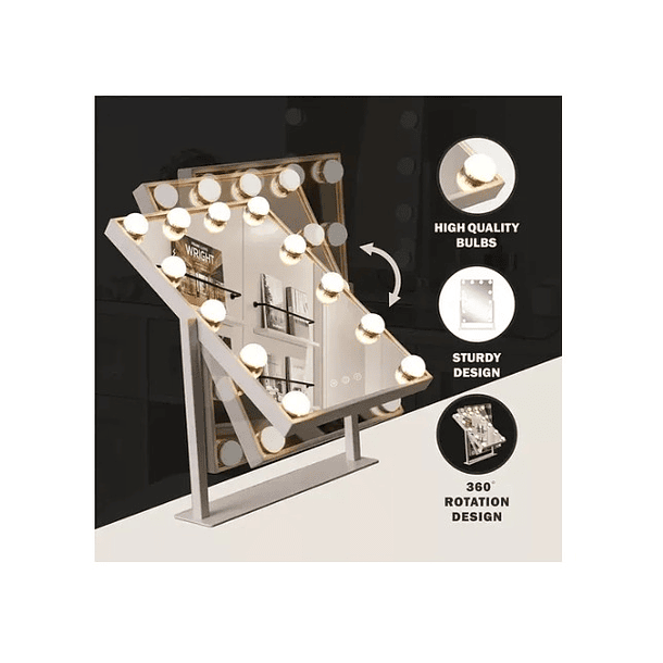 Espejo De Tocador Maquillaje 12 Bombillas Led Tactil 1