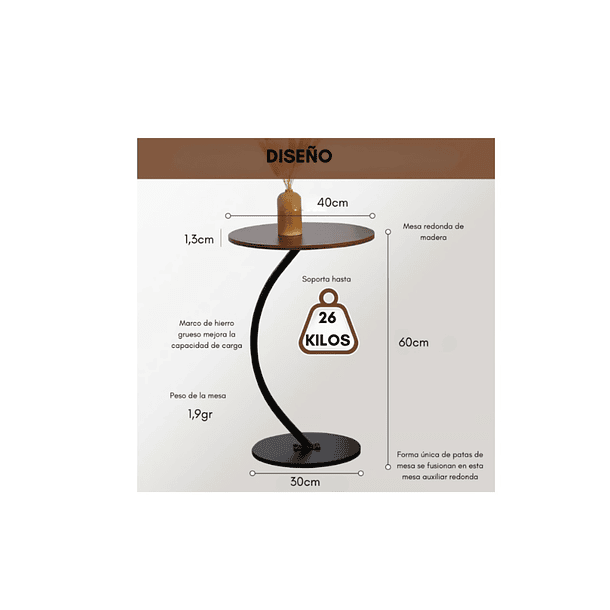 Mesa Estante Redonda De Marmol Mesa Centro Pequeña TN 10243 BLANCA  2