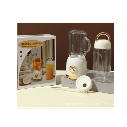 Mini Licuadora Retro Con Botella Portátil Ideal Para Jugos