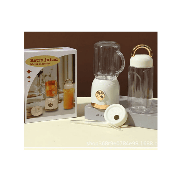 Mini Licuadora Retro Con Botella Portátil Ideal Para Jugos 1