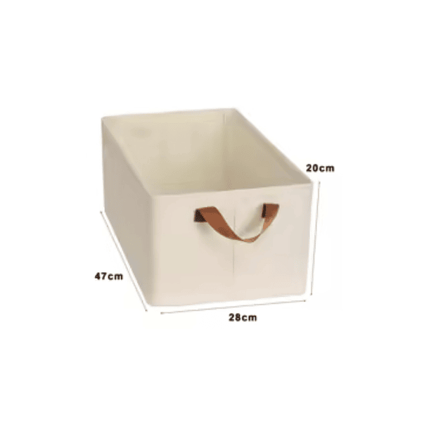 Cajas X3 Organizador Ropa Beige Asa Almacenamiento Plegable NV 2