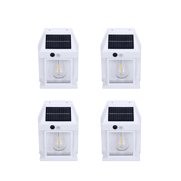 Pack 4 Aplique Lampara De Pared Solar Foco Con Sensor CF 1