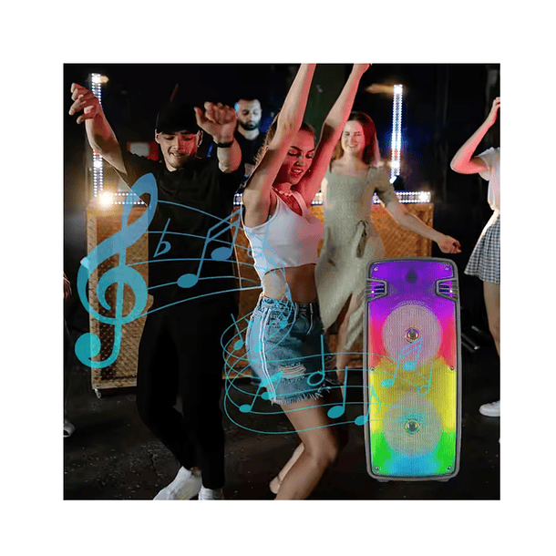 Parlante Bluetooth Con Luces Led 2800w Max Power 2