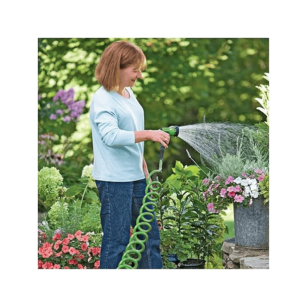 Manguera De Jardín 7,5 Metros Espiral Expandible + Rociador CN 2