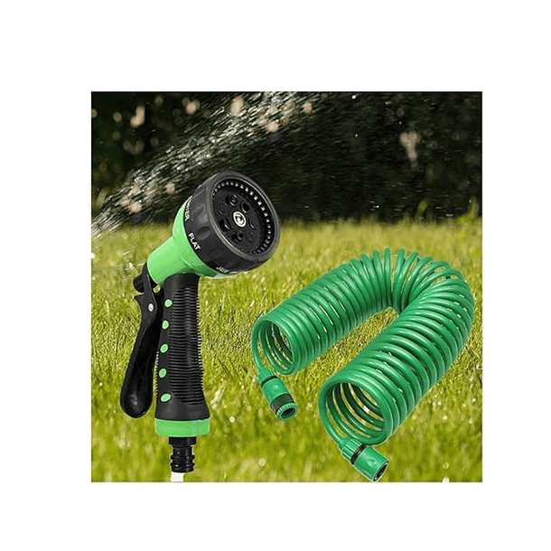 Manguera De Jardín 7,5 Metros Espiral Expandible + Rociador CN 3