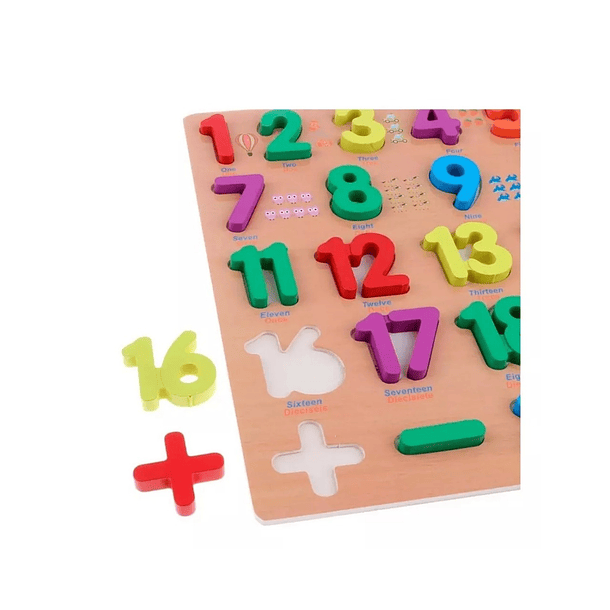 Tablero De Números Didáctico Aprendizaje Juguete Niño Madera NV 2