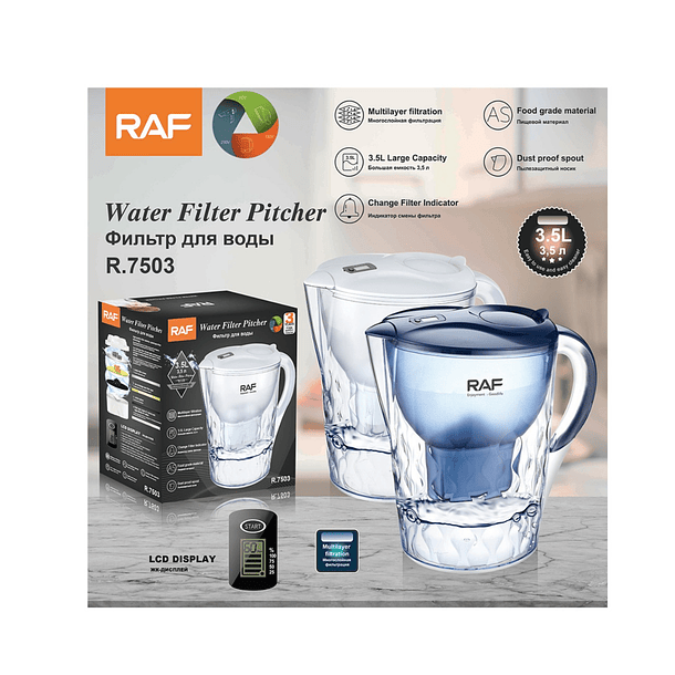Jarro Filtro De Agua Raf 3,5l Agua Pura Y Saludable En Casa MD  3