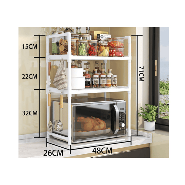 Rack Estante Organizador Microondas Multiusos 3 Niveles SKU: TC 2