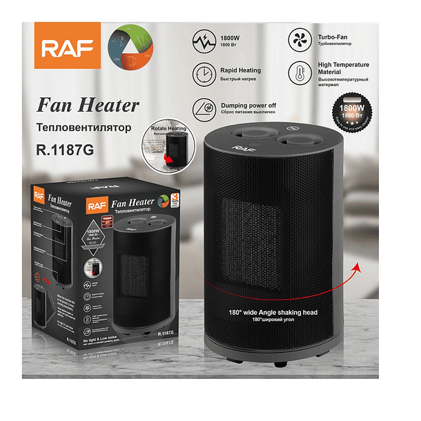 Calefactor Giratorio 180° Raf 1800w MD 1