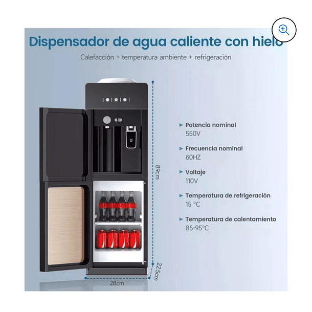 Dispensador De Agua Fria Y Caliente 20l Carga Oculta Dorado NL  3