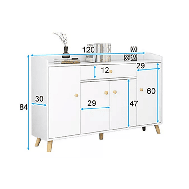 Zapatero Organizador 120cmx30x84cm De Madera 4 Puertas NL 12707 2