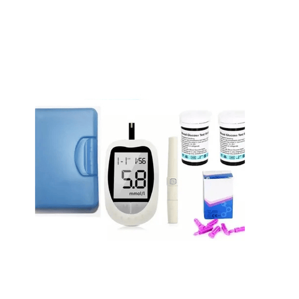 Medidor De Glicemia Glucometro Digital +50 Tiras Reactivas Y Lancetas, Color BlanCo SKU: TN  2
