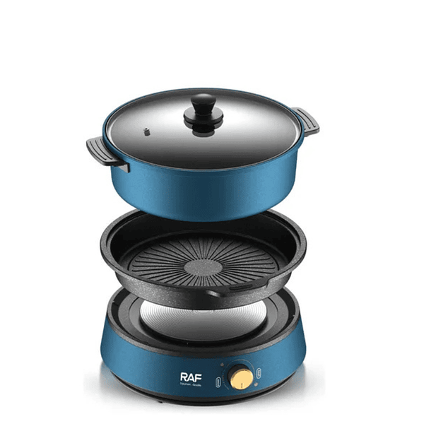 Olla Electrica Multifuncional 2 En 1 Sarten, Olla Raf Azul MD R5318 3