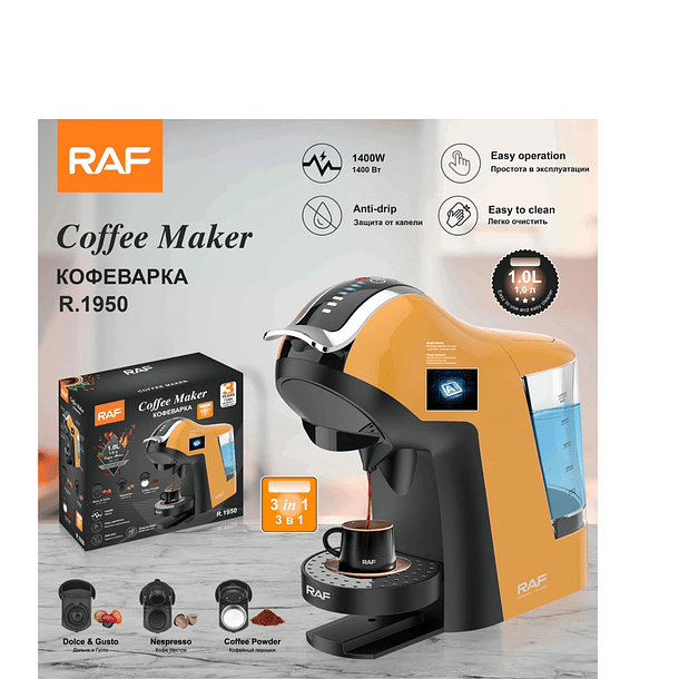 Maquina Cafetera Espresso Electrica 3 En 1 R.1950  MD  2