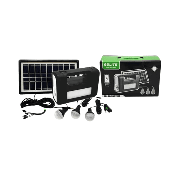 Kit Emergencia Camping Solar 3 Ampolletas Linterna+radio Mp3   9138  1