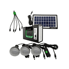 Kit Emergencia Camping Solar 3 Ampolletas Linterna+radio Mp3   9138  4