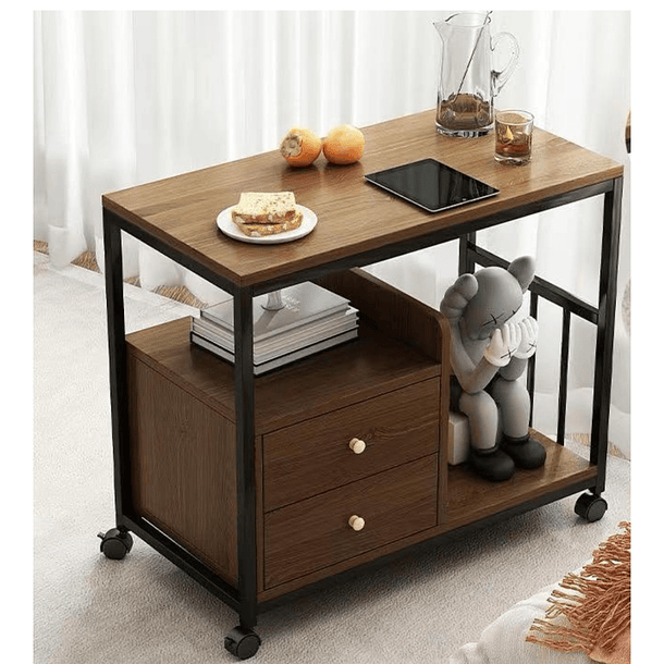 Mesa Auxiliar Con Cajones Mueble Multiuso Estación De Café  2