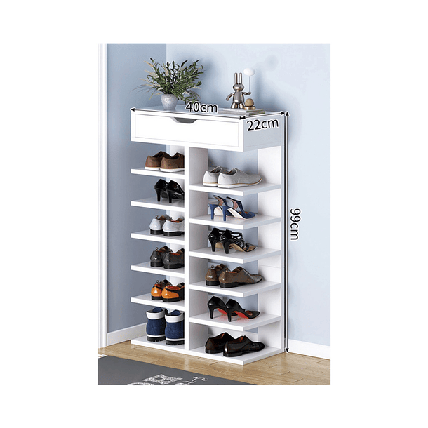 Zapatero Organizador Estante Hall Armario Blanco 12 Niveles TN  2