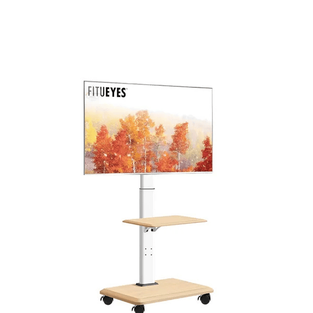 Soporte Tv Rack Movil Con Ruedas 32 A 75 Base Pedestal Stand  BLANCO   3