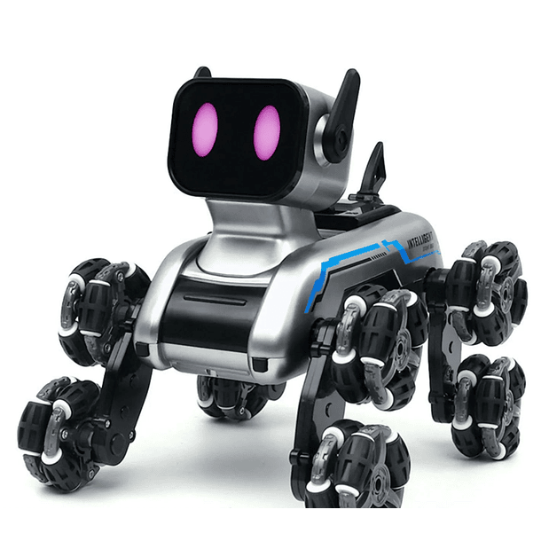 Perro Robot Mecánico Interactivo con Control Remoto y Ruedas LED  SK  1