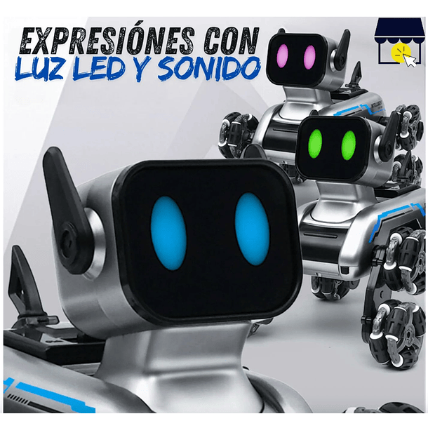 Perro Robot Mecánico Interactivo con Control Remoto y Ruedas LED  SK  3