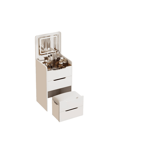 Tocador De Lujo Con Espejo Y Luz Incorporada Y Taburete    1