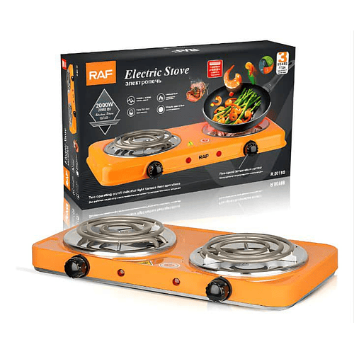 Cocinilla Cocina Anafe Eléctrico 2000 W 2 Hornalla Hlc Home Naranja  MD