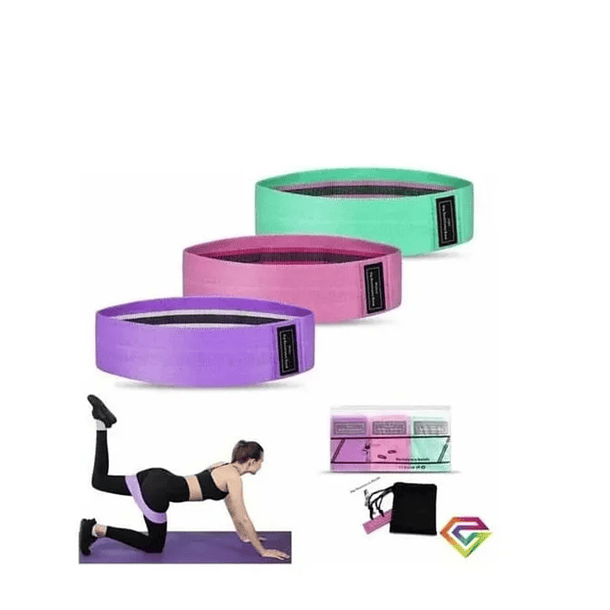 Bandas Elásticas Ejercicio Pro 3 Pcs De Tela Con Bolso Yoga Gianpa  NL-3339  1