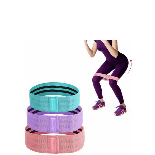 Bandas Elásticas Ejercicio Pro 3 Pcs De Tela Con Bolso Yoga Gianpa  NL-3339  4