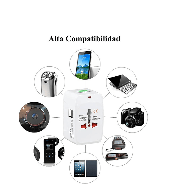 Adaptador de Enchufe Cargador ,Adaptador de Viaje SKU: MT  3