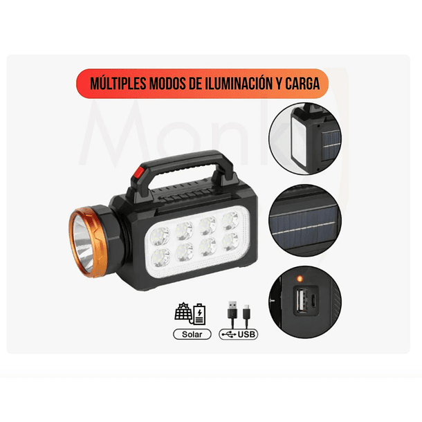 Lampara Solar Linterna Recargable Emergencia Camping Potente SK  5