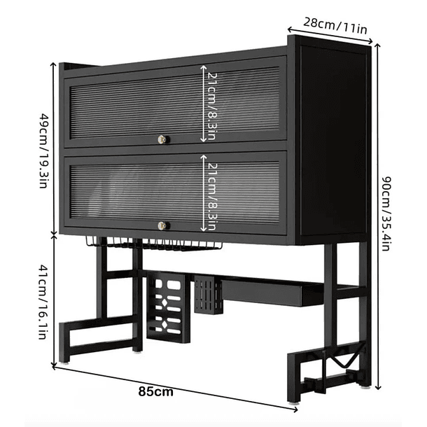 Escurridor Platos Fregadero Gabinete Multifuncion Negro 85xm  CN  3