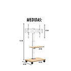 Soporte Tv Rack Movil Con Ruedas 32 A 75 Base Pedestal Stand  BLANCO   2