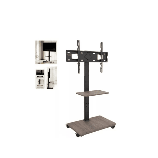 Soporte Tv Rack Movil Con Ruedas 32 A 75 Base Pedestal Stand  NEGRO  CN  1