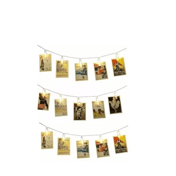 Guirnalda De Luces Para 10 Fotos Pilas Regalo Ganchitos Decoracion sku: TN  1