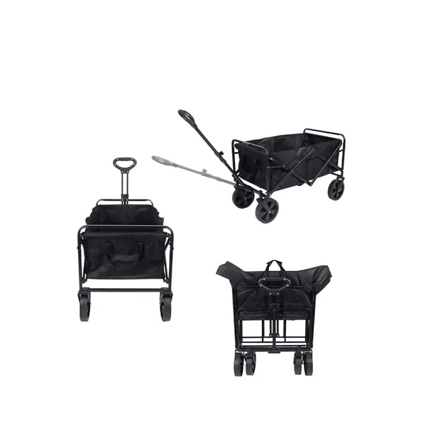Carrito Plegable Organizador Camping Verano Carga Pequeño Color negro TN 4
