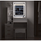 Tocador con Espejo Silla de Madera Ideal para Recamaras Blanco NL Cod 9150 2