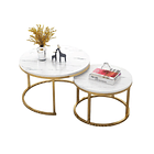 Mesa De Centro Auxiliar Doble Melamina 70x50cm 34x40cm   2